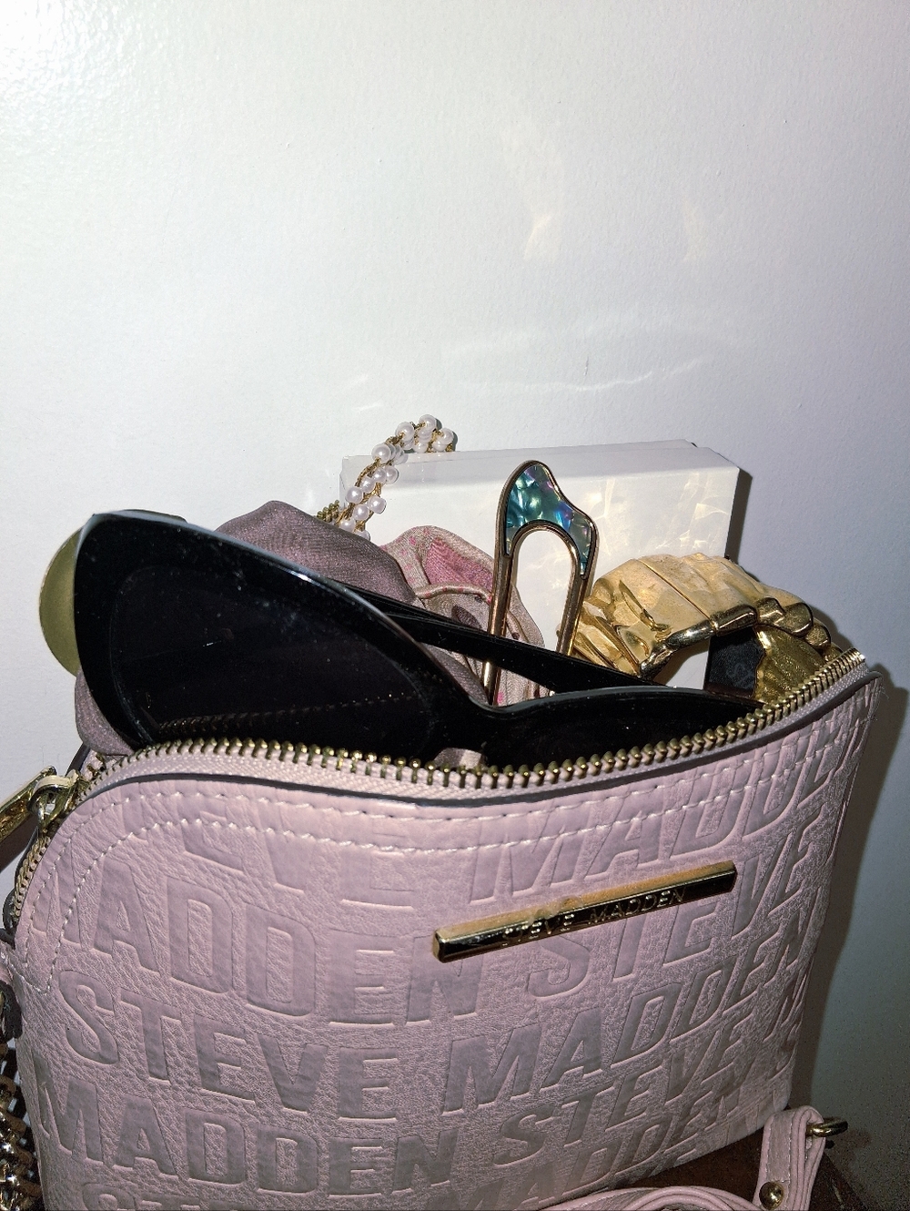 Mystery Jewelry Haul In Steven Madden Pink Crossbody Purse